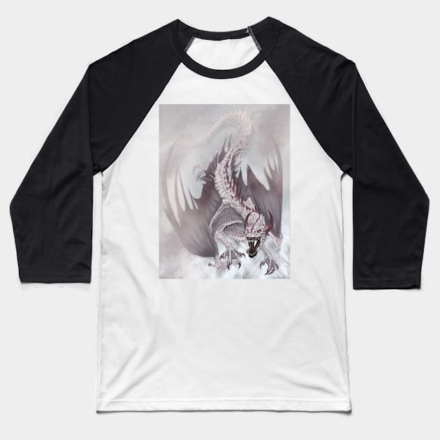 White Dragon: Frostbite Baseball T-Shirt by drakhenliche
